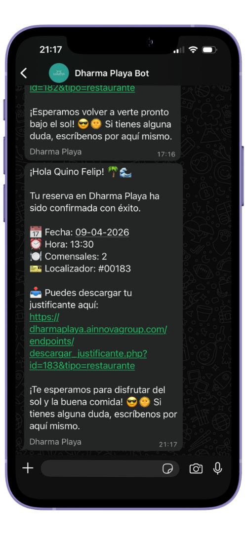 Demostración Asistente WhatsApp